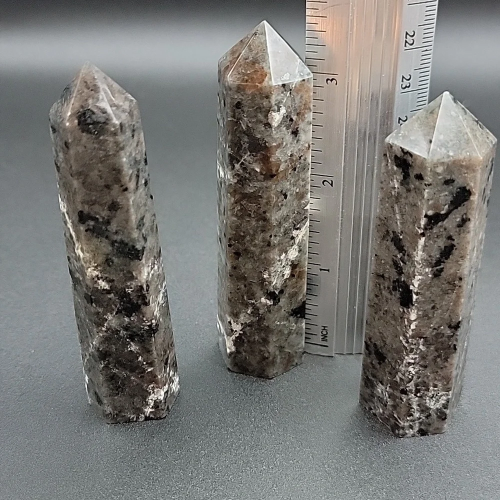 Lot of 3 Yooperlite Towers Natural Gemstone UV Reactive Hand Crafted 234g